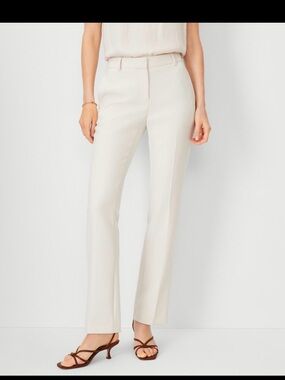 Ann Taylor White Sophia Pants Straight Leg Mid Rise Size 4 NWT